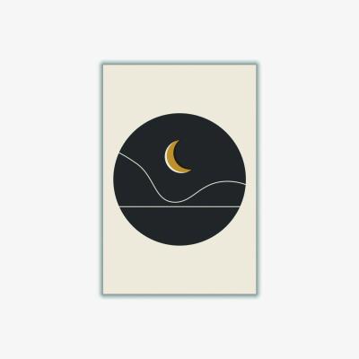 Wolf & Badger Black Minimal Mountains Series #1 A2 420 X 594Mm Stanley Print House