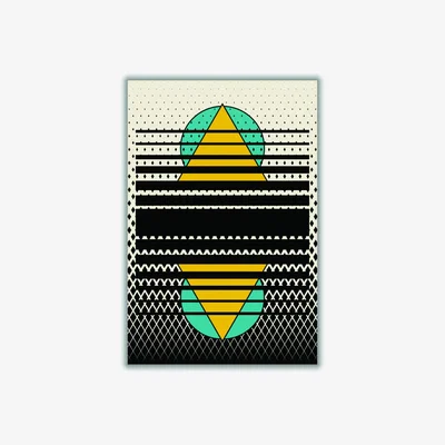 Wolf & Badger Geometric Suns Pattern A4 210 X 297Mm Stanley Print House