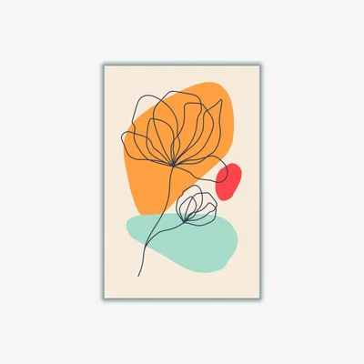 Wolf & Badger Yellow / Orange Abstract Botanical 3 Medium Stanley Print House