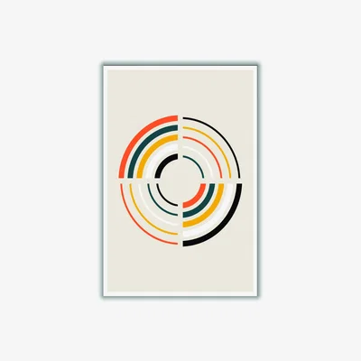Wolf & Badger Retro Geometric Circle 2 Small Stanley Print House