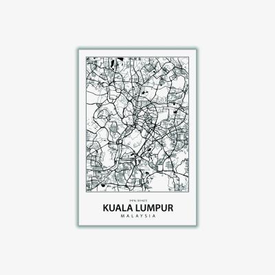 Wolf & Badger Black Map Of Kuala Lumpur Medium Stanley Print House