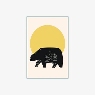 Wolf & Badger Yellow / Orange Sunny Day Bear A2 420 X 594Mm Stanley Print House