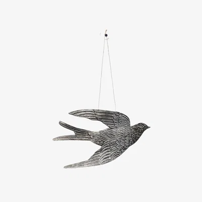 Wolf & Badger Silver Bird Hanging Ornament28X0.5X16 Cm | Lila Rasa