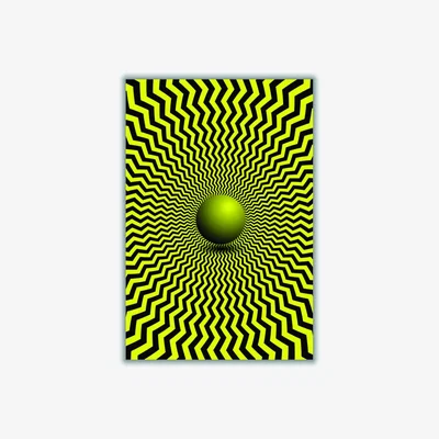 Wolf & Badger Yellow / Orange Optical Illusion A3 297 X 420Mm Stanley Print House