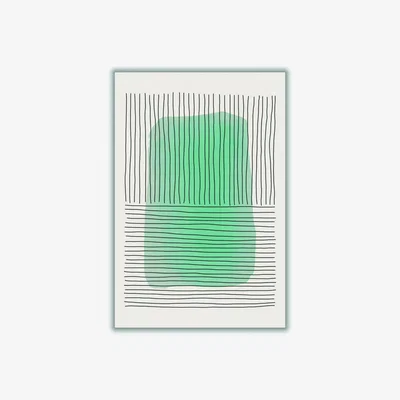 Wolf & Badger Green Minimalism #4 A4 210 X 297Mm Stanley Print House