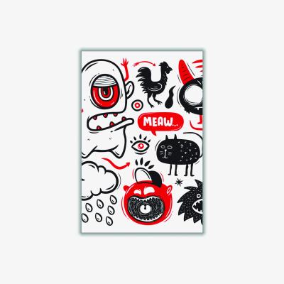 Wolf & Badger Red This Is A Doodle A2 420 X 594Mm Stanley Print House