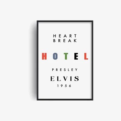 Wolf & Badger Heartbreak Hotel Giclée Retro Art Print A3 Fanclub