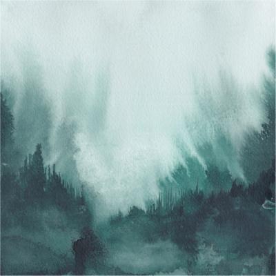 Wolf & Badger Green / Blue 'Beneath' Abstract Green Landscape Art Print One Size Rosanna Corfe