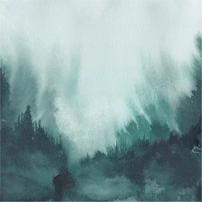 Wolf & Badger Green / Blue 'Beneath' Abstract Green Landscape Art Print One Size Rosanna Corfe