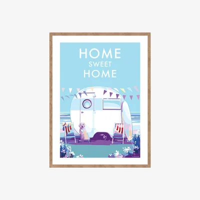 Wolf & Badger Home Sweet Home Vintage Style Quote Print | A4 | 210 X 297Mm | Becky Bettesworth
