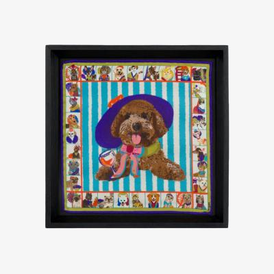 Wolf & Badger Poodle Love Framed Silk Scarf | Un Poco