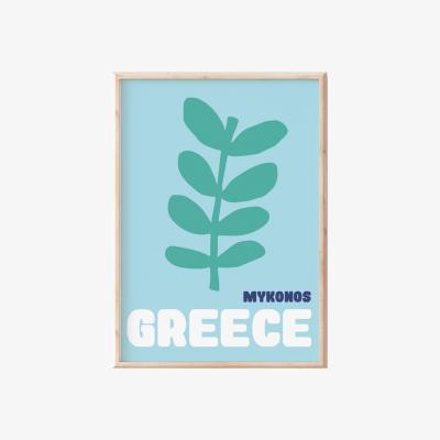 Wolf & Badger Greece Print A3 In Blue Sofe Store