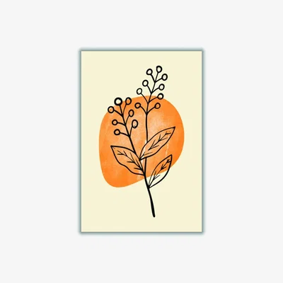 Wolf & Badger Yellow / Orange Minimal Flower Expression #3 A2 420 X 594Mm Stanley Print House