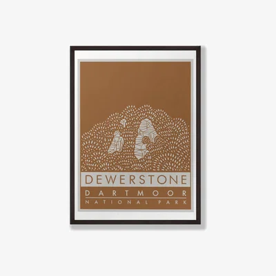 Wolf & Badger The Dewerstone Giclée Fine Art Print - Moorland Brown - A3 | A3 | 297 X 420Mm