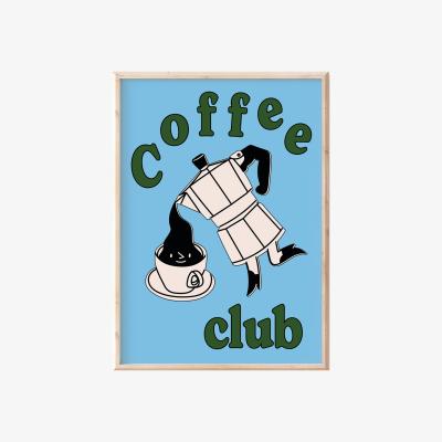Wolf & Badger A3 Blue Coffee Club Print Sofe Store