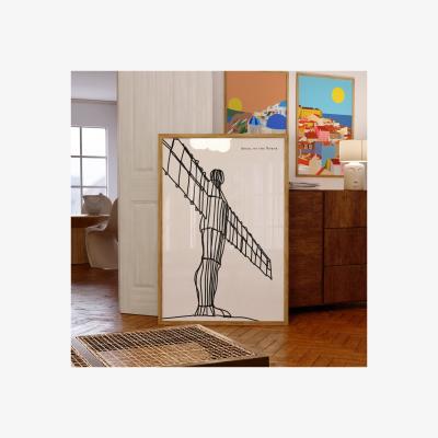 Wolf & Badger Black / White Angel Of The North Art Print - A3 | A3 | 297 X 420Mm | Natalie Cass Art