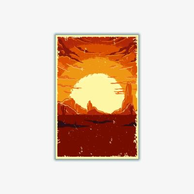 Wolf & Badger Brown Desert Sunset A2 420 X 594Mm Stanley Print House