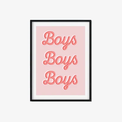 Wolf & Badger Pink / Purple Boys, Boys, Boys A3 297 X 420Mm The Native State