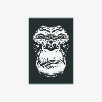 Wolf & Badger Black Close Up Ape A2 420 X 594Mm Stanley Print House