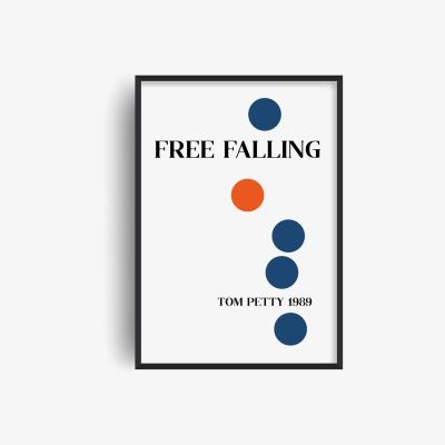 Wolf & Badger Blue / Red Free Falling Giclée Art Print A2 Fanclub