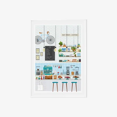 Wolf & Badger London Coffee Shop Art Print A3 297 X 420Mm Eye for London Prints