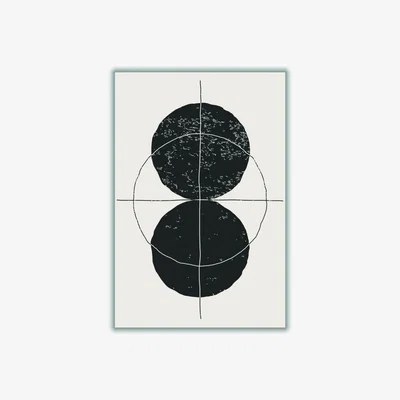 Wolf & Badger Black Minimal Geometric Shapes #2 A1 594 X 841Mm Stanley Print House