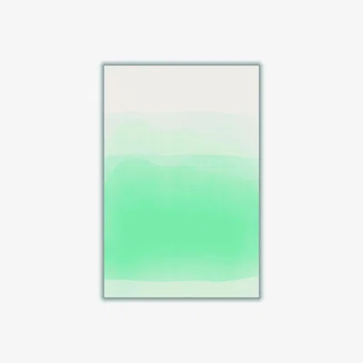 Wolf & Badger Light Green Watercolor Series #2 Large Stanley Print House