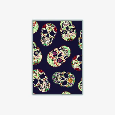 Wolf & Badger Brown Day Of The Dead Skulls A1 594 X 841Mm Stanley Print House