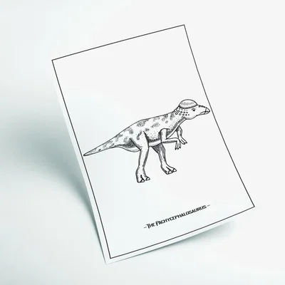 Wolf & Badger Black The Pachycephalosaurus Small Stanley Print House