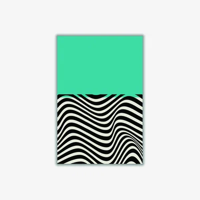 Wolf & Badger Minimal Abstract Blue Wave Extra Small Stanley Print House