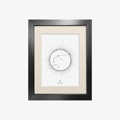 Wolf & Badger Black 'Aquarius Star Sign' - Fine Art Print A3 Emily Carter