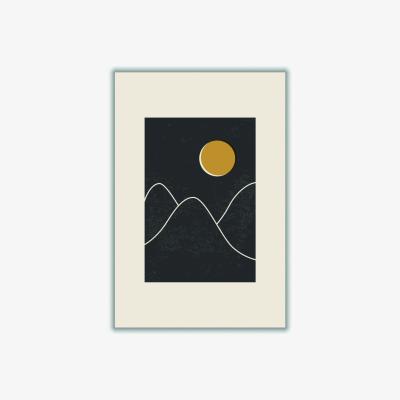 Wolf & Badger Black Minimal Sunset Vibes #1 A2 420 X 594Mm Stanley Print House