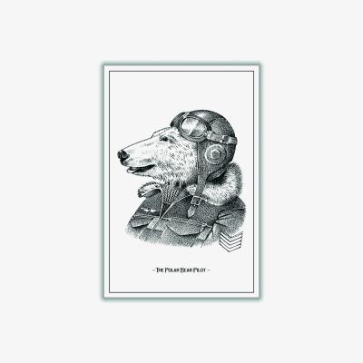 Wolf & Badger Grey The Poler Bear Pilot A4 210 X 297Mm Stanley Print House