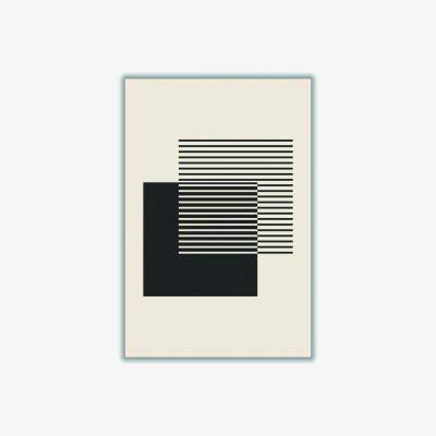 Wolf & Badger Black Geometric Squares #2 A3 297 X 420Mm Stanley Print House
