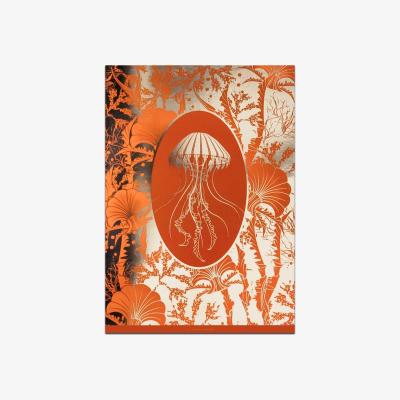 Wolf & Badger Elemental Jellyfish Orange: A4 Gold Art Print The Curious Department