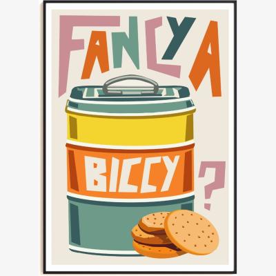 Wolf & Badger Fancy A Biccy Art Print - A3 Natalie Cass Art