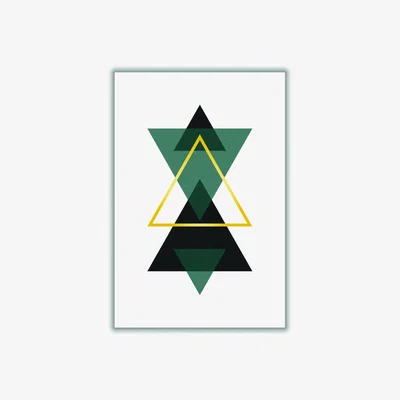 Wolf & Badger Black Minimal Triangle Collection 3 A2 420 X 594Mm Stanley Print House