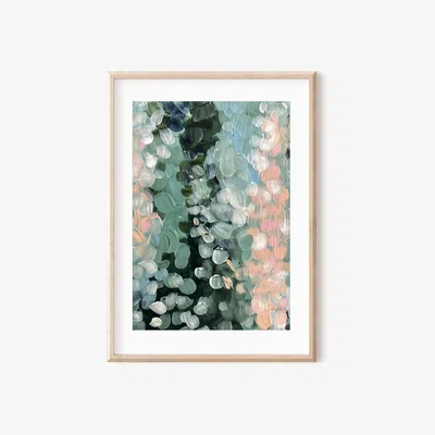 Wolf & Badger Green / Pink / Purple Apricot Blossom Abstract Floral Print A2 420 X 594Mm Emily M Art & Design