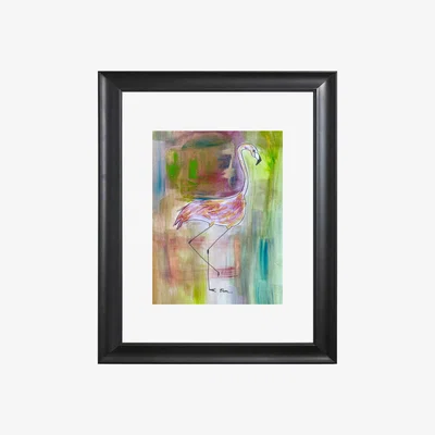 Wolf & Badger Art Print Flamingo Neon Limited Edition Catchii