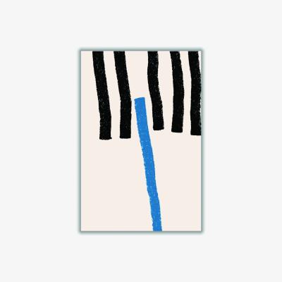 Wolf & Badger Blue Minimal Lines #1 A4 210 X 297Mm Stanley Print House