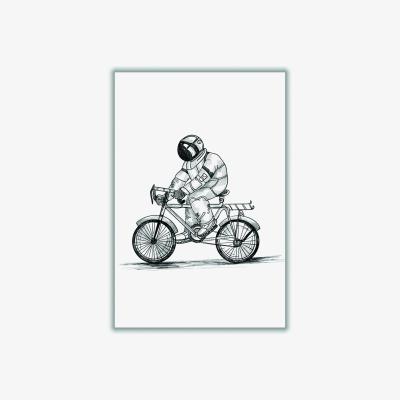 Wolf & Badger Grey Astrobiker A1 594 X 841Mm Stanley Print House