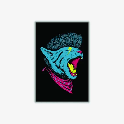 Wolf & Badger Blue The Killer Cat Xxs Stanley Print House