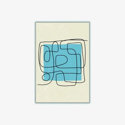 Wolf & Badger Blue Backed Lines A3 297 X 420Mm Stanley Print House