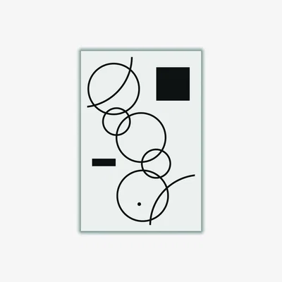 Wolf & Badger Black Minimal Shapes #1 Small Stanley Print House
