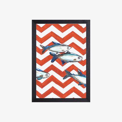 Wolf & Badger Sardines Zigzag Fine Art Print A3 Catchii