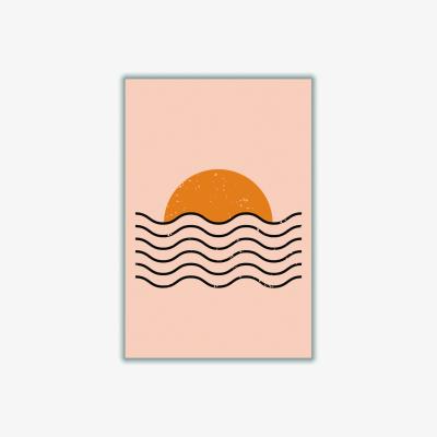 Wolf & Badger Yellow / Orange Boho Sunset A4 210 X 297Mm Stanley Print House