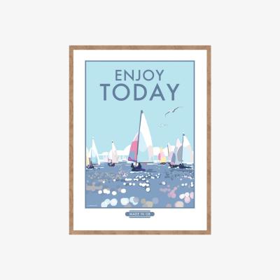 Wolf & Badger Enjoy Today Vintage Style Quote Print | A4 | 210 X 297Mm | Becky Bettesworth