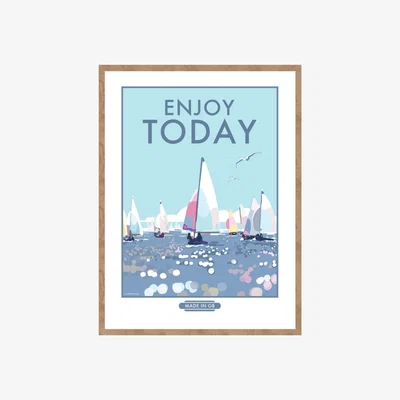 Wolf & Badger Enjoy Today Vintage Style Quote Print | A4 | 210 X 297Mm | Becky Bettesworth
