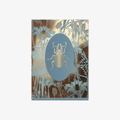 Wolf & Badger Gold / Grey Elemental Beetle - A3 Gold Art Print The Curious Department