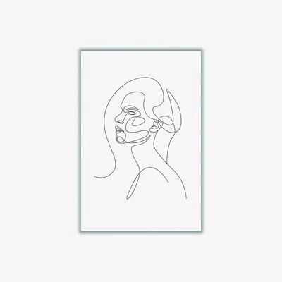 Wolf & Badger Black Woman Line Drawing A2 420 X 594Mm Stanley Print House